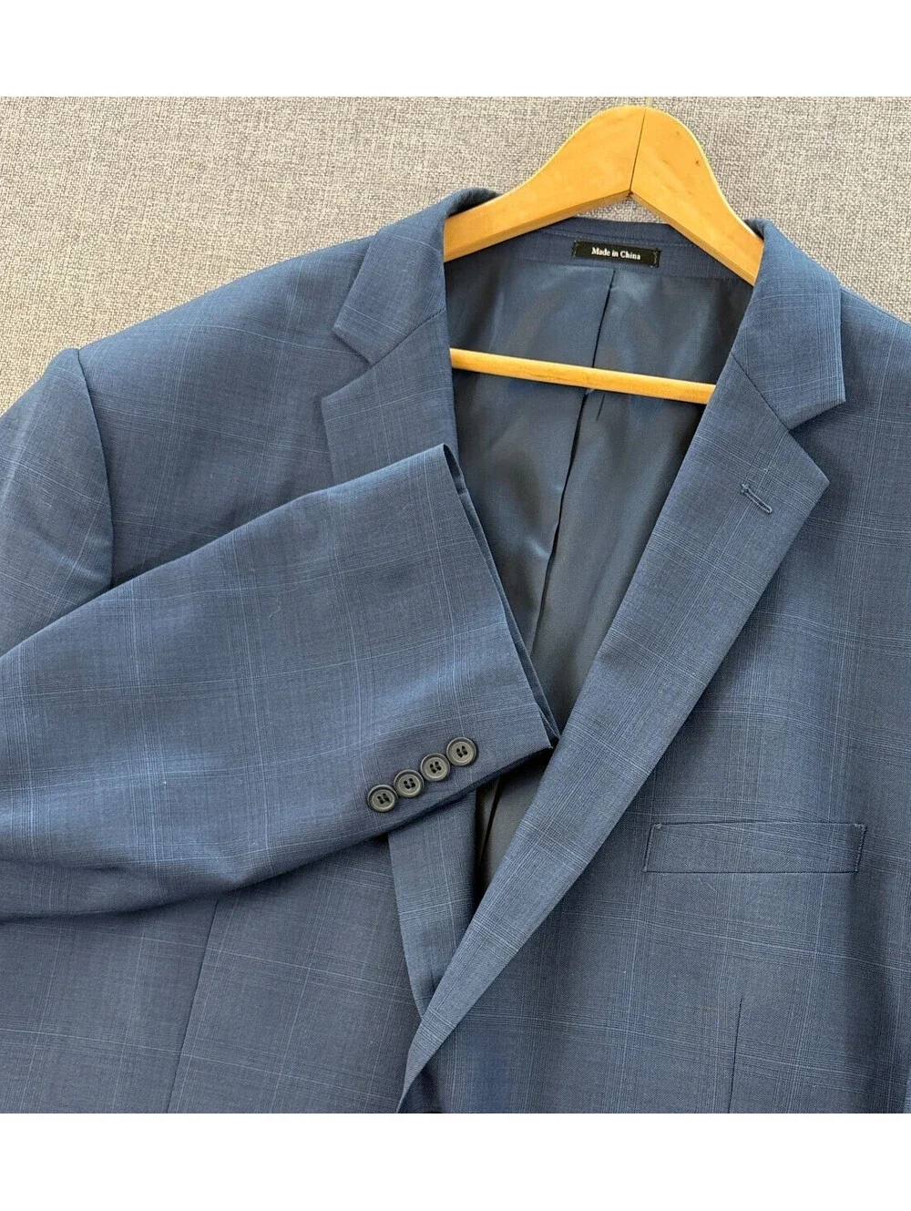 Pronto Uomo Platinum 52R Blue Plaid 2 Button Sport Coat Blazer Modern Fit